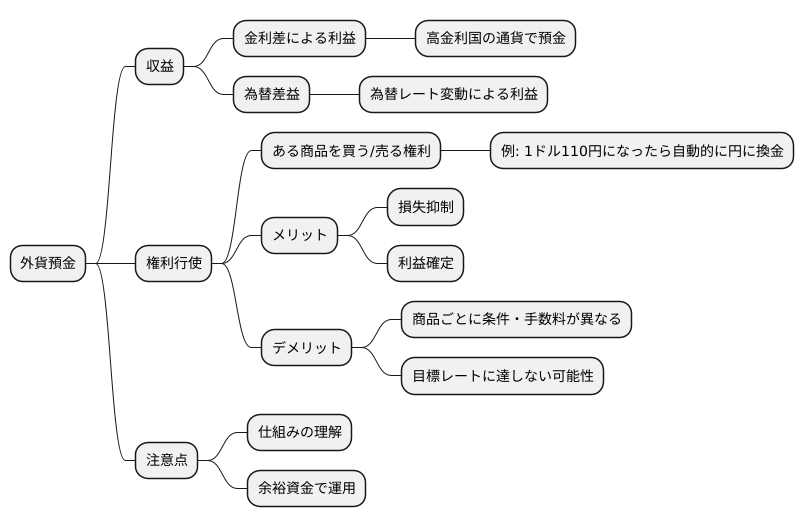 外貨預金における権利行使