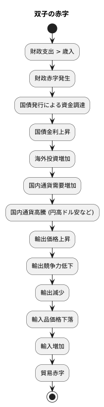 双子の赤字の関係性